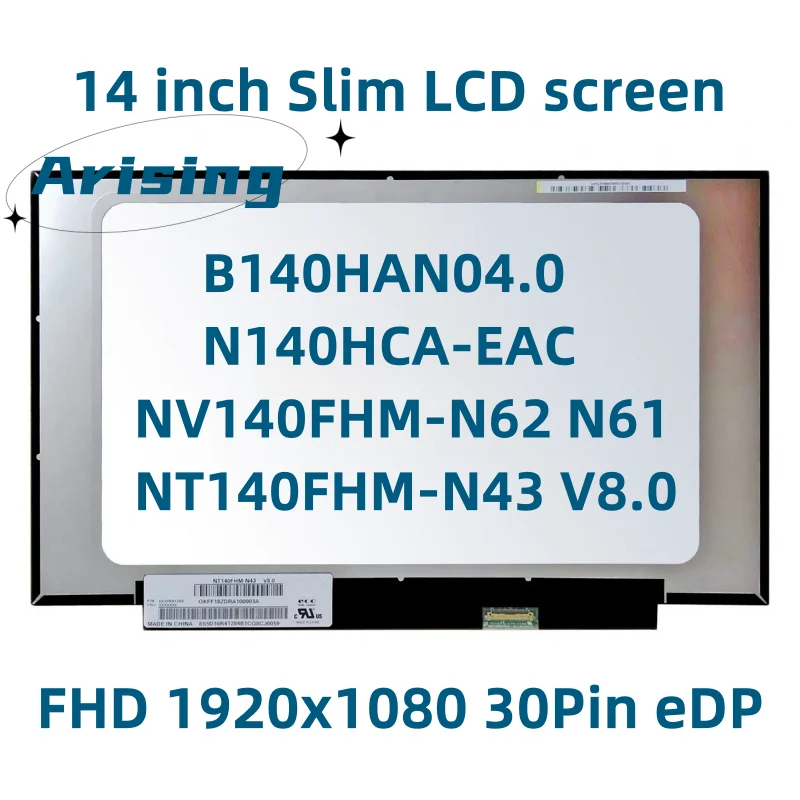 NT140FHM-N43 V8.0, B140HAN04.0 N140HCA-EAC NV140FHM-N62 N61 LCD LED ũ, 1920x1080, 30  IPS